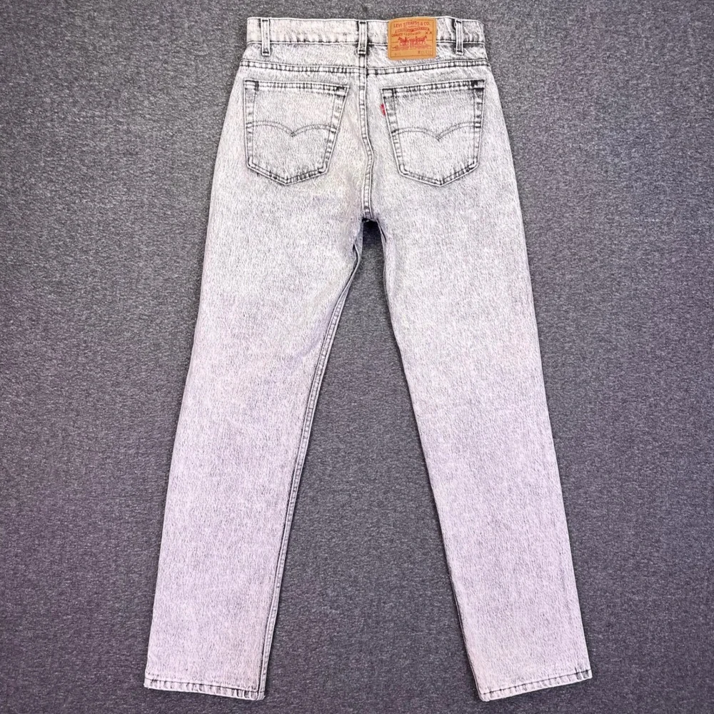 Vintage 80s Levis 505 Jeans Mens 31x31 Acid Wash Grey Made in USA Straight Leg